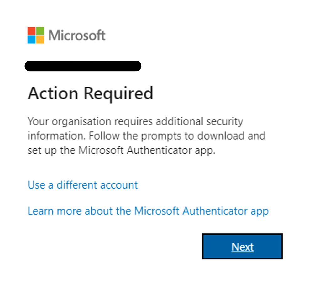 How to Setup Microsoft Authenticator App for MFA step 1