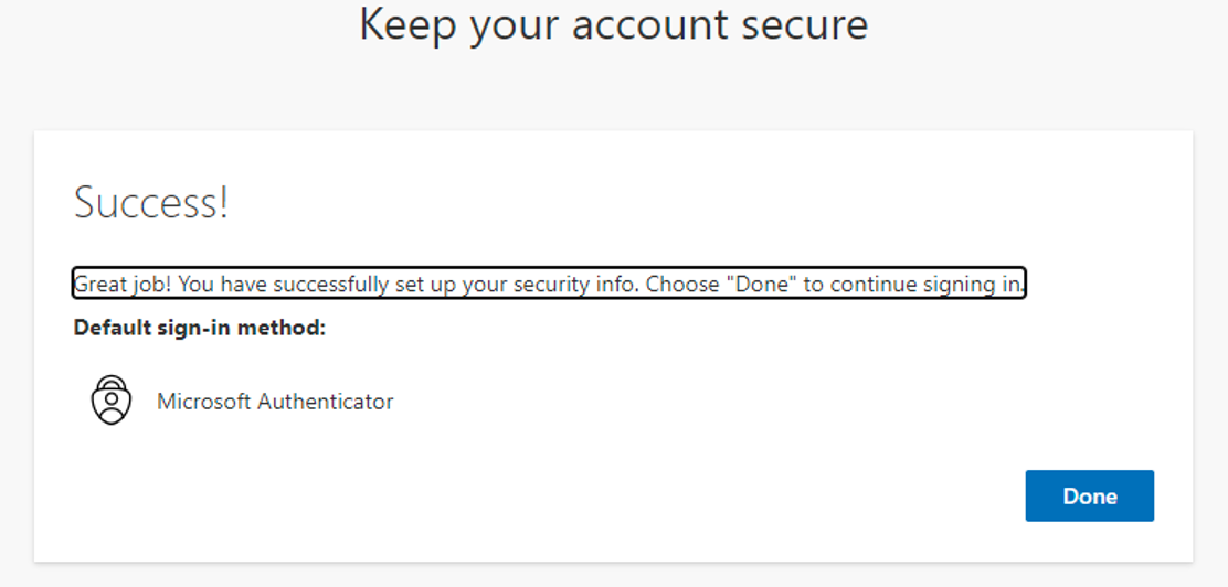 How to Setup Microsoft Authenticator App for MFA step 8